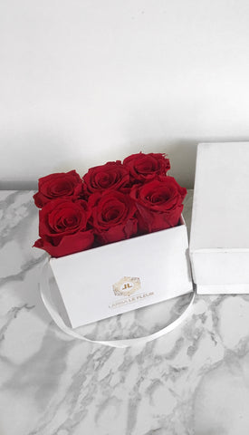 BOX OF 6 ROSES IN A WHITE BOX