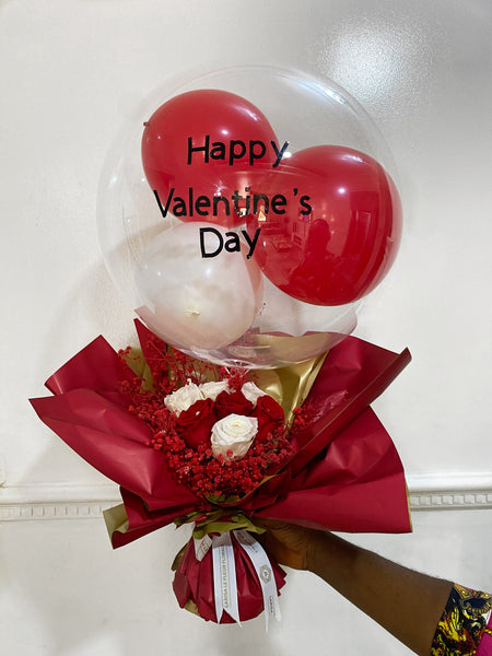 BOUQUET AND CUSTOMIZED BALLON