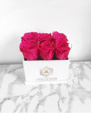BOX OF 6 ROSES IN A WHITE BOX