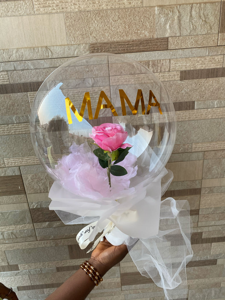 ARTIFICIAL ROSE IN BALLOON