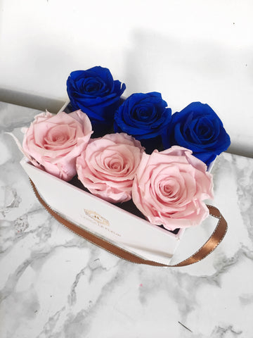 BOX OF 6 ROSES IN A WHITE BOX