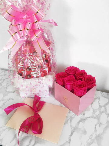 BOX OF 6 ROSES IN A WHITE BOX